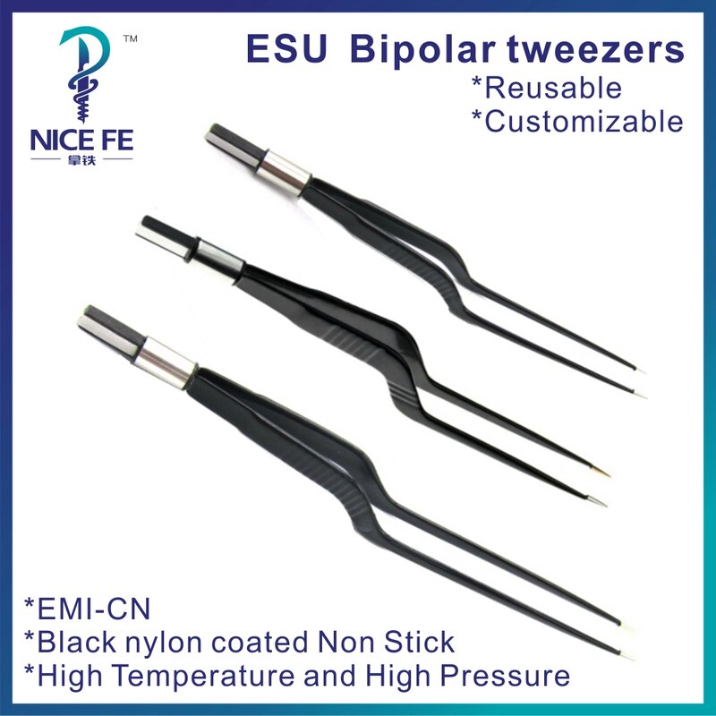 Reusable Bipolar forceps Coagulation Forceps High Frequency Electrotome Compatible Condenser Tweezers for electrosurgical unit