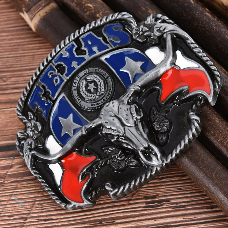 Western Mens Cowboy Cowgirl Bull Texas Alloy Leather Belt Buckle Vintage Punk