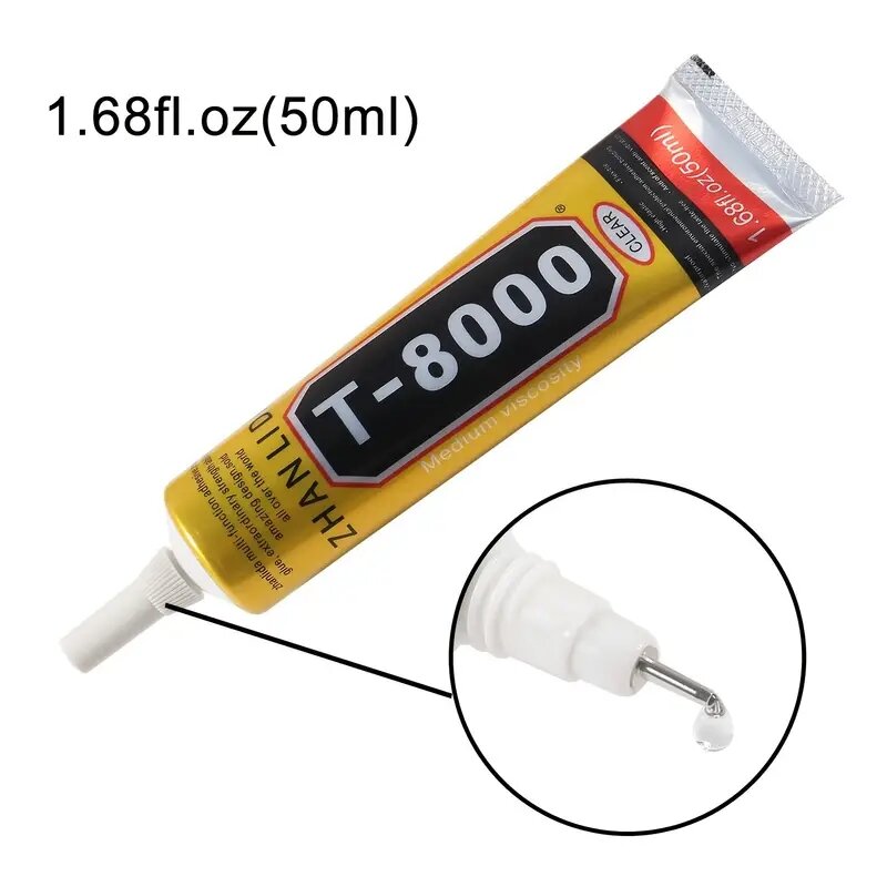Zhanlida T8000 15/50/110ML Clear Cell Phone Adhesive MultiPurpose DIY Electronic Component Glue with Precision Applicator Tip
