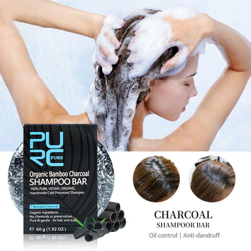 Bamboo Charcoal Shampoo Soap Reduce White Hair Black Hair Shampoo Cleansing Soap Hair Anti-dandruff Solid Care Deep Foam F9G8