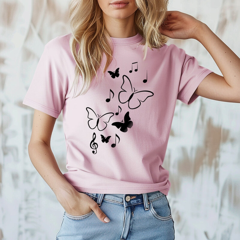 Camiseta de mariposa colorida para hombre, ropa gráfica Y2K, diseñador de verano