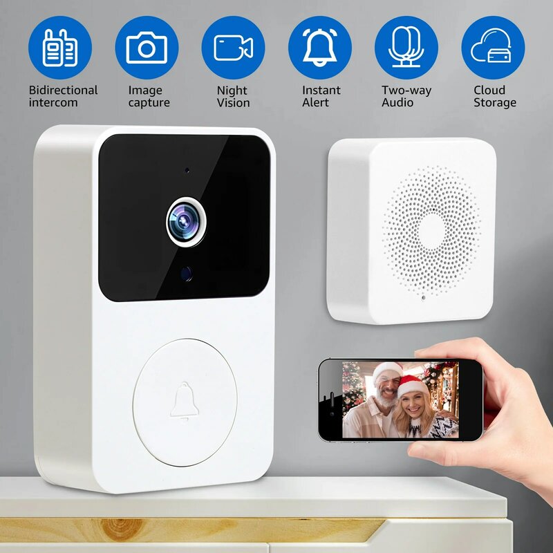 Doorbell Smart Video Doorbell Cat Eye Voice Video Intercom HD Camera Waterproof Easy Installation Long Standby Long Distance H5
