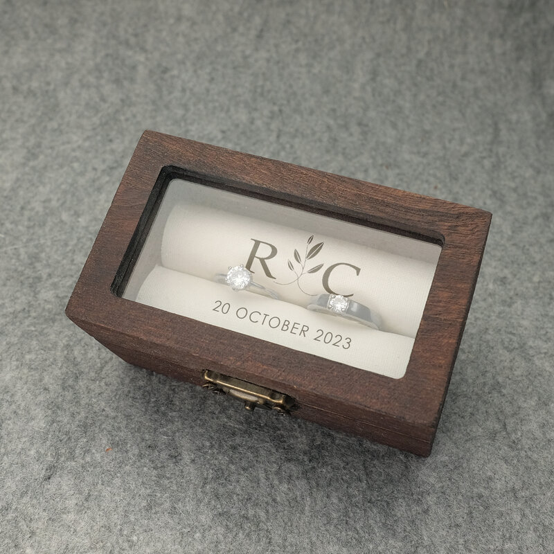 Personalised Wedding Ring Box,Custom Wedding Ceremony Ring Box, Engagement Ring box