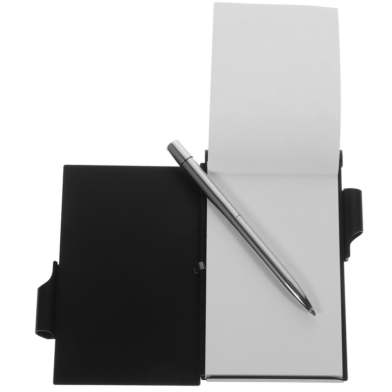 Metal Pequeno Pocket Notepad, Mini Notebook, Note Case com Caneta, Paper Do List, Memo Tabs