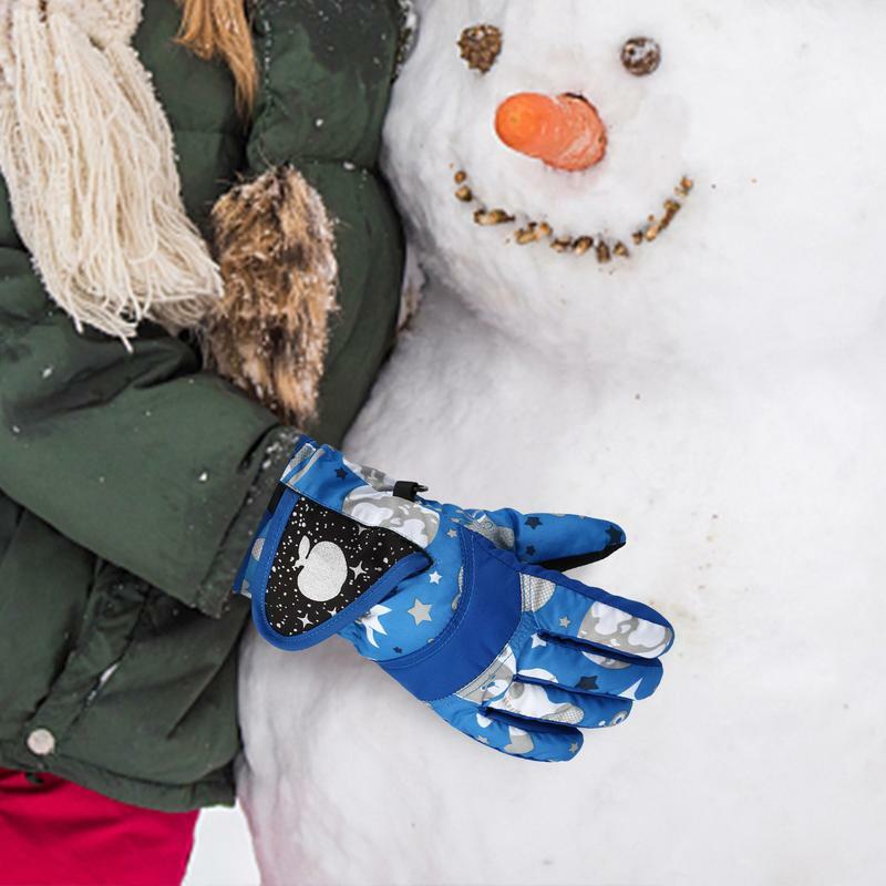 Детские лыжные перчатки, плотные Зимние перчатки для девочек, водонепроницаемые удобные спортивные перчатки, теплые детские перчатки для зимы, холодной погоды