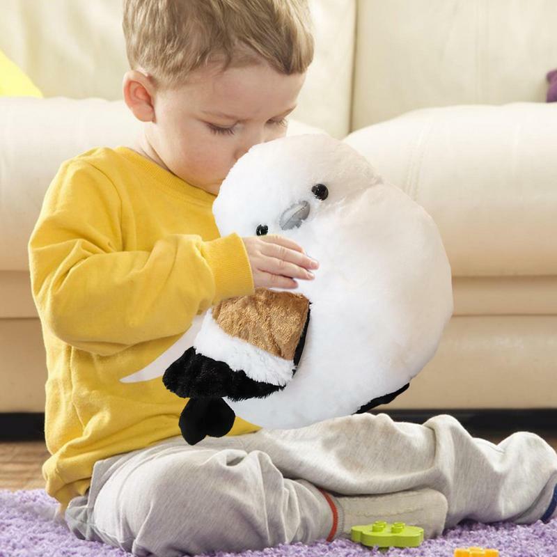 Wypchane zabawka ptak dzieci z nachyloną głową Titmouse lalka miękka poduszka do rzucania zwierząt dla chłopców i dziewcząt Sofa rozkładana kanapa dekoracja