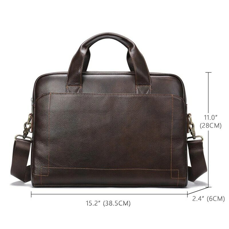 Vintage Genuine Leather Men Briefcases Luxury Handbag Large Capacity Laptop Bag Business Male Shoulder Messenger Bag For Male