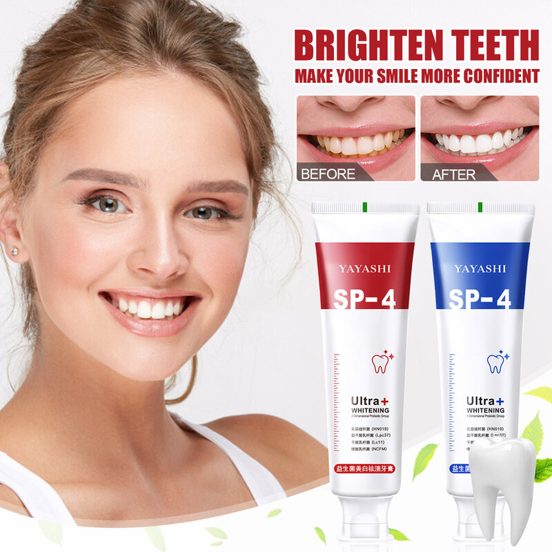 SP-4 пробиотическая зубная паста для отбеливания зубов, свежее дыхание, удаление пятен от зубного налета, уменьшение желтого отбеливания зубов, инструменты для ухода за полостью рта