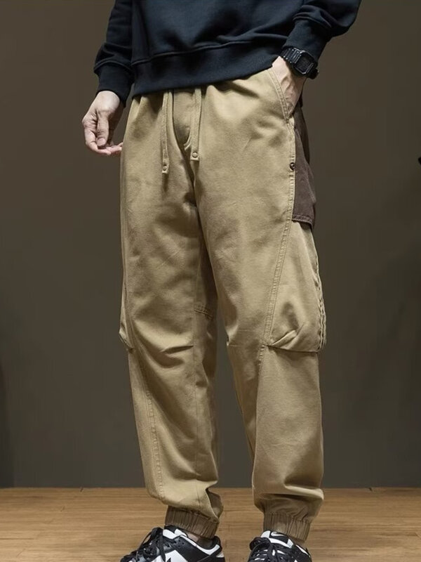 Мужские весенне-осенние повседневные свободные брюки 2024 футов большого размера