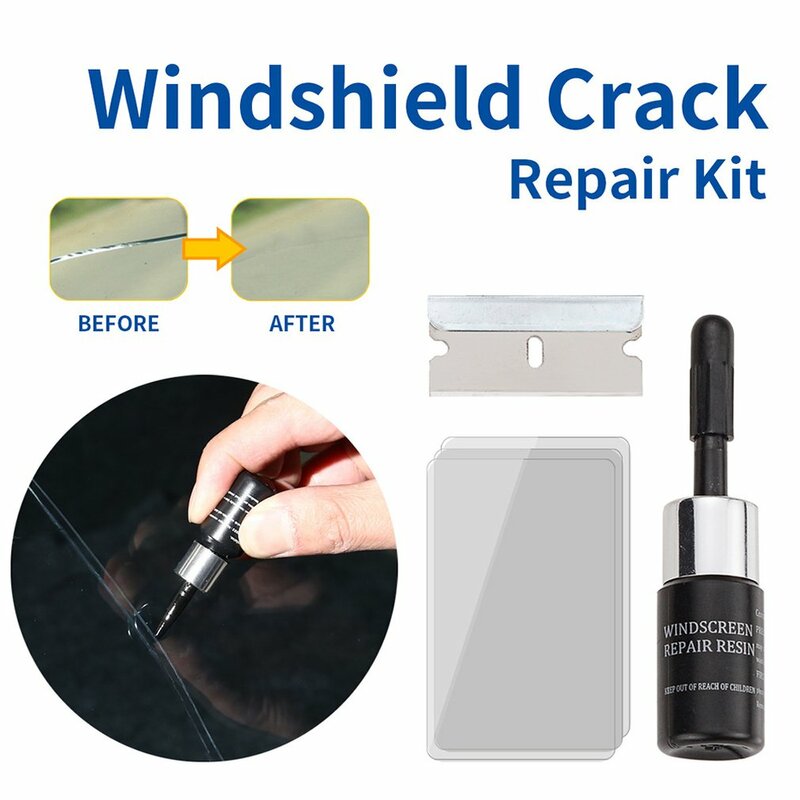Herramientas de reparación de ventanas de coche DIY, herramienta de reparación de parabrisas de coche, pegamento de curado de vidrio, Kit de restauración de grietas de rasguños de vidrio automático