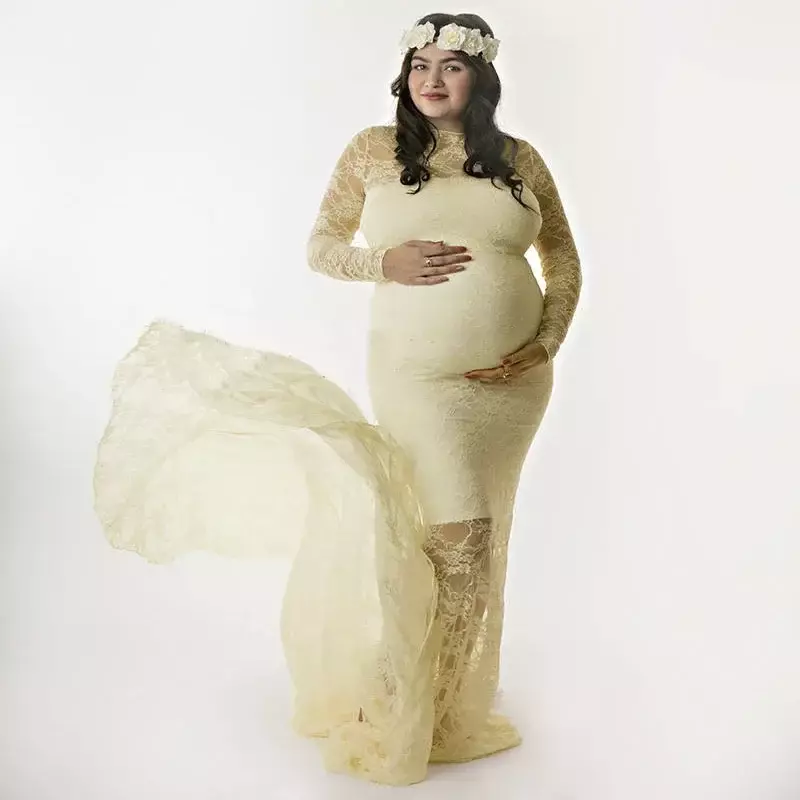 Maternity Photography Props Maxi Dress Maternity gown Lace Dress Fancy Shooting Photo Clothes for Pregnant Women