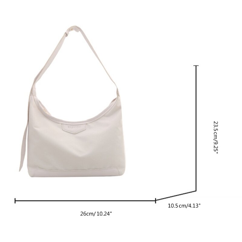 Damenmode, solide Nylon-Unterarmtasche, lässig, tragbar, Schulter-Crossbody-Tasche