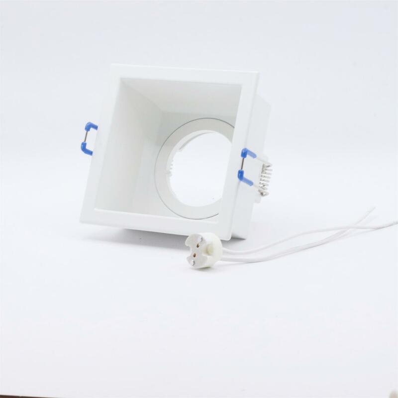 Moderne Zinklegering Led Oogbol Behuizing Downlight Plafond Lamp Plafond Spotlight Frame Witte Shell Vierkante Kop