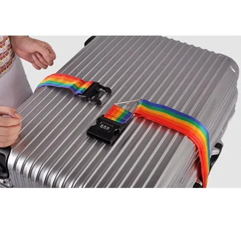 Sangle de bagage de voyage réglable avec mot de passe, boîte à bagages, ceinture en fibre, ceinture de valise, accessoires de voyage, 18 "-34", 420cm