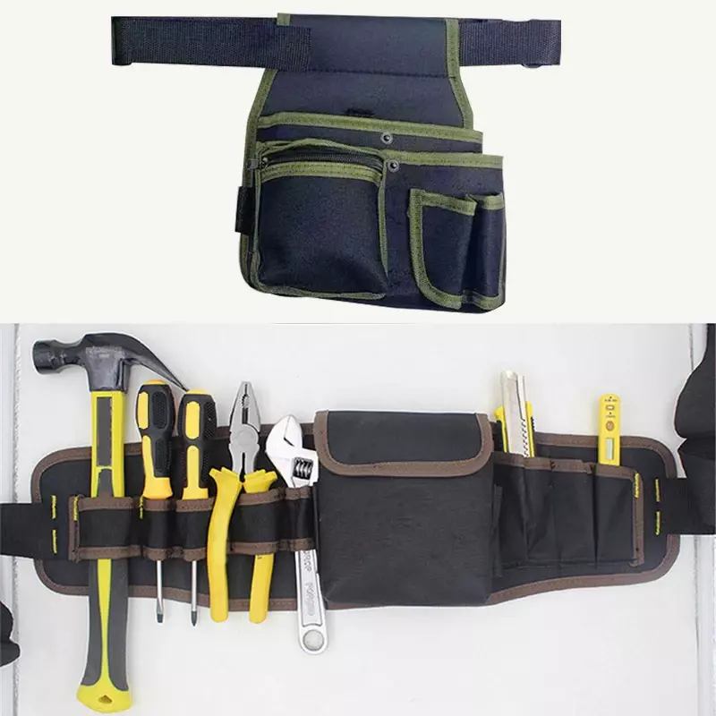 Borsa portautensili cintura tascabile in vita ad alta capacità 9 in 1 borsa portautensili marsupio da elettricista in tessuto di poliestere Premium