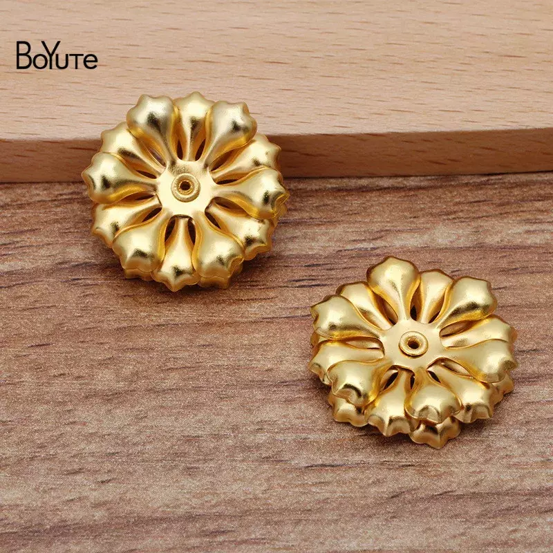 BoYuTe (50 Pieces/Lot) 23MM Three-Layer Metal Brass Flower Materials Diy Jewelry Accessories Wholesale