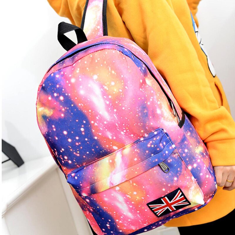 Водонепроницаемая школьная сумка для девочек и мальчиков, рюкзак с рисунком звездного неба, с функциональным карманом спереди для начальной школы, дорожная сумка