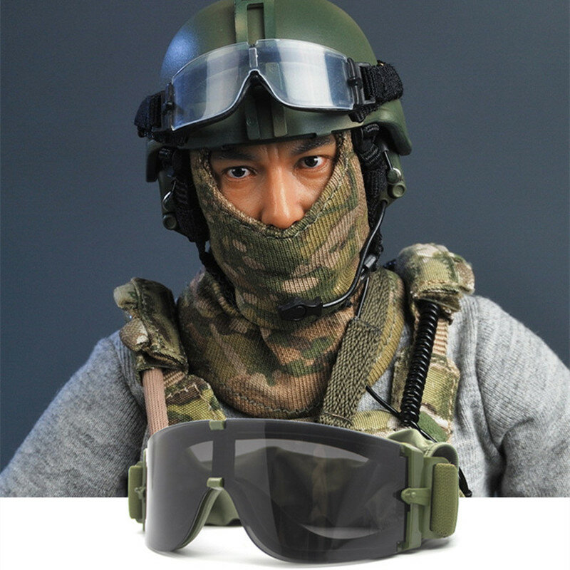Kacamata Taktis Luar Ruangan Militer Perlindungan Uv 3 Lensa Dapat Diganti Tahan Angin Kontrol Pasir Tentara Wargame Kacamata Olahraga Menembak