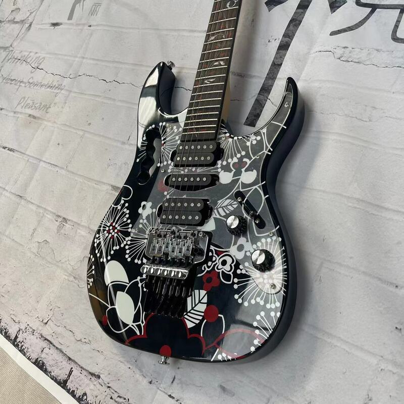 Guitarra elétrica pintados à mão, Maple Fingerboard, Maple Track, Split pintados à mão incluído, 6 cordas, Foto de fábrica