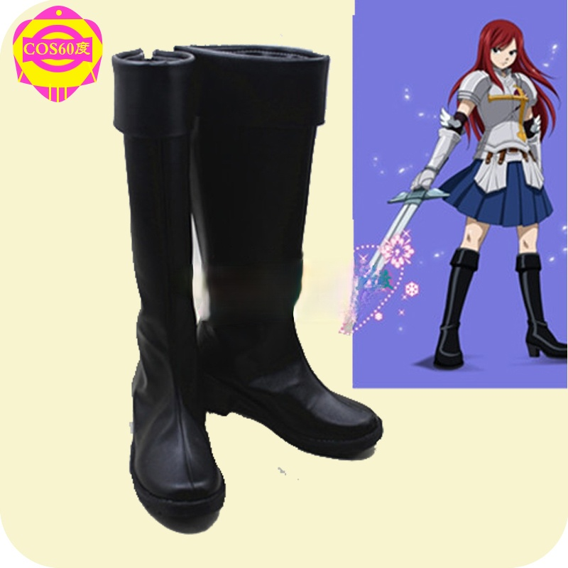 Fairy Tail Erza Scarlet Anime ตัวอักษรรองเท้าคอสเพลย์รองเท้าเครื่องแต่งกายพรรค Prop