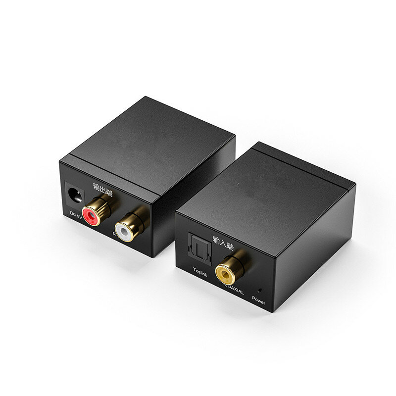 Convertidor de Audio Coaxial de fibra Digital a analógica, receptor de línea de Audio de señal Digital a analógica