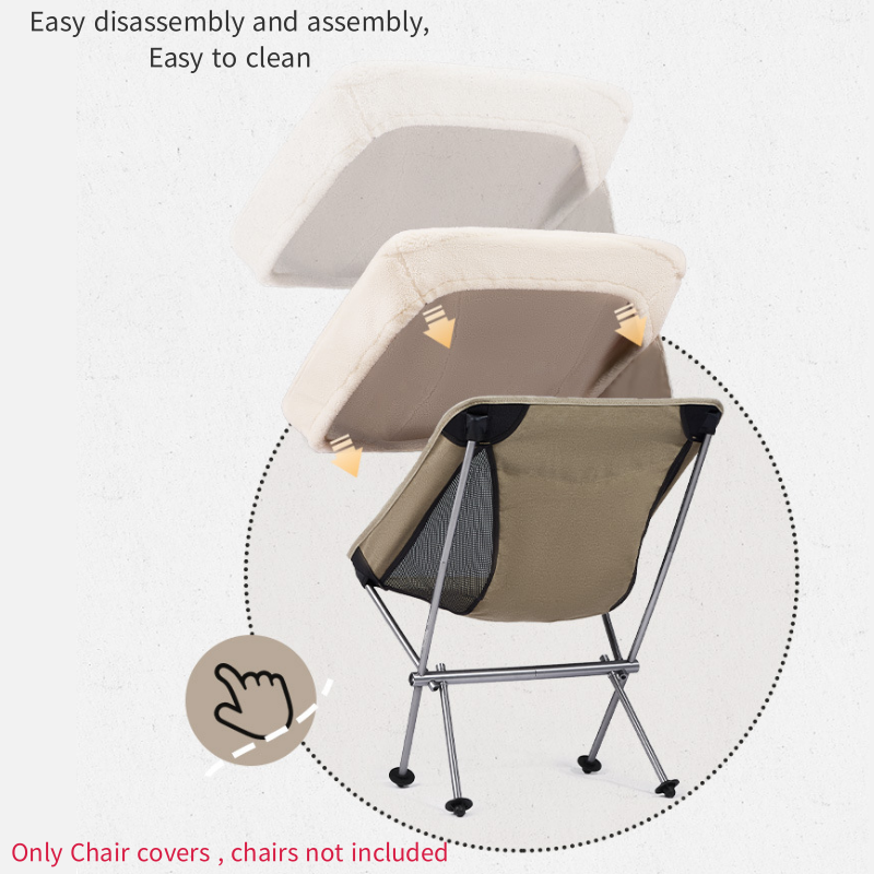 Naturehike Camping Portable Comfortable Skin Friendly Cashmere Lamb Chair Cover Outdoor Warm Chair Cover Easy to Remove And Wash