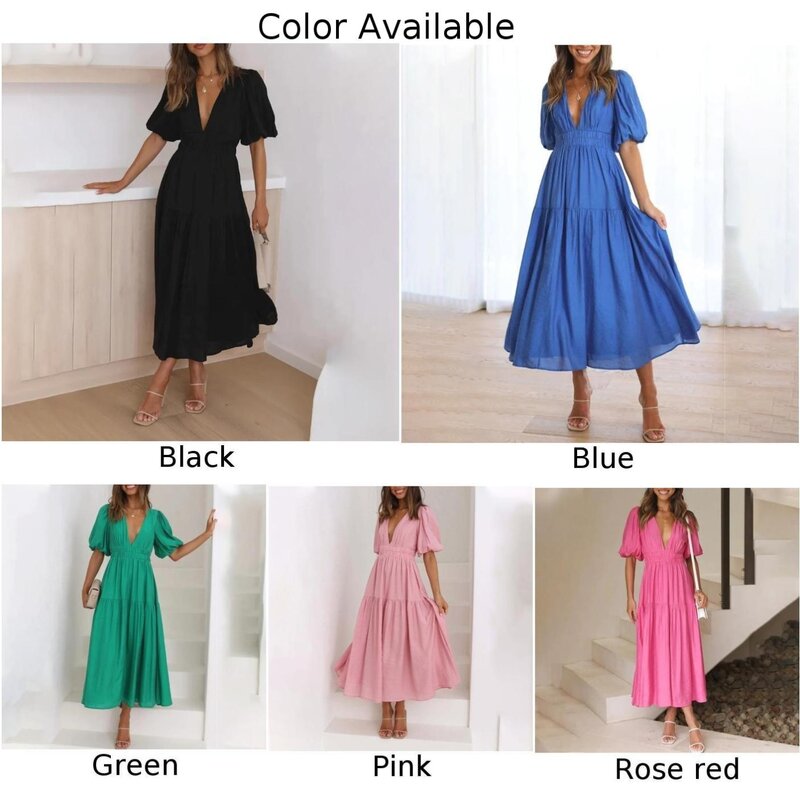 Skirt Womens Dress Crinkle Tiered Dress Daily Elegant Holiday Lantern Sleeve Regular Slight Strech New Stylish
