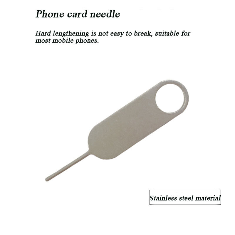 10 buah Pin baki kartu SIM baja tahan karat kaku dan diperpanjang pelepas ejektor pembuka jarum untuk ponsel pintar