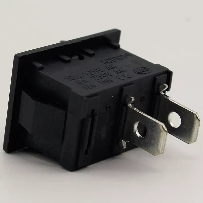 Mini interrupteur à bouton-poussoir noir, interrupteur à bascule marche/arrêt, KCD1, 2Pin, 6A-10A, 110V, 250V, 21mm x 15mm, 5 pièces/lot