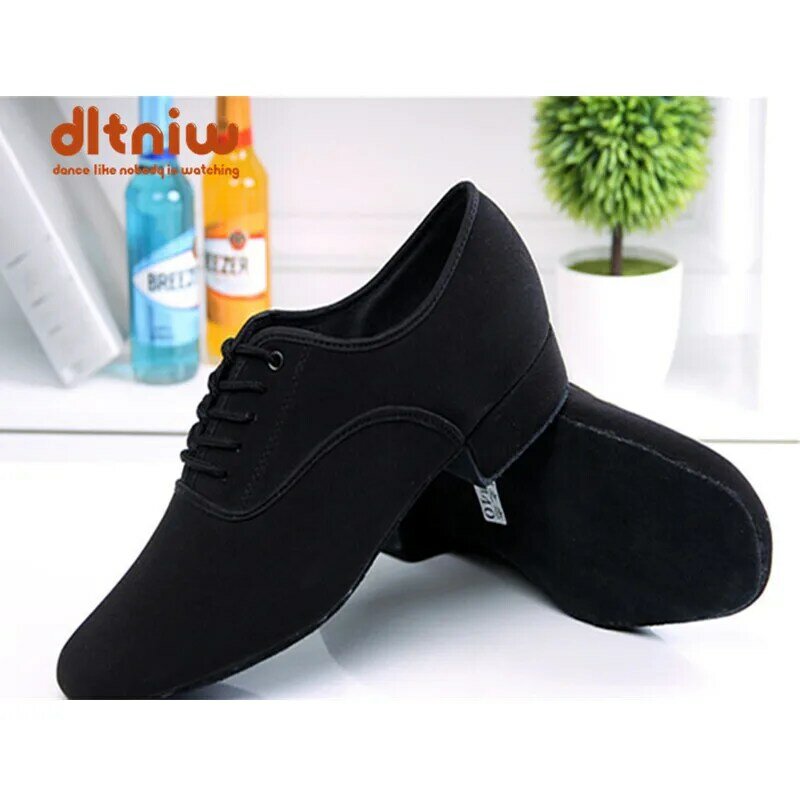 Men's Modern Jazz Sneaker for Men Professional Black Oxford Upper Latin Salsa Shoe Plus Size Low Heel Tango Ballroom Dance Shoes