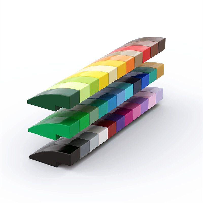 Rainbow หมู MOC 50950 1605ลาดโค้ง3X1อาคารบล็อกส่วน DIY ก่อสร้างอิฐอนุภาคของเล่นเด็กของขวัญ