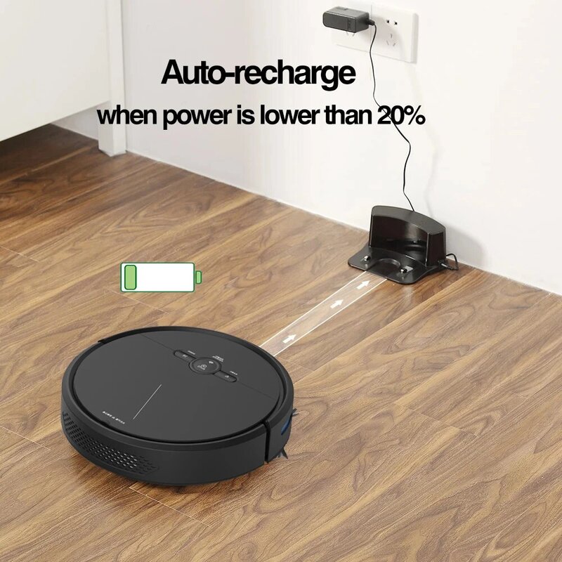 Sweeping Robot Vacuum Cleaner Sweeper Wifi APP Alexa Remote Control 180ml Water Tank 4400mAH Scheduled Timing Auto-Recharge