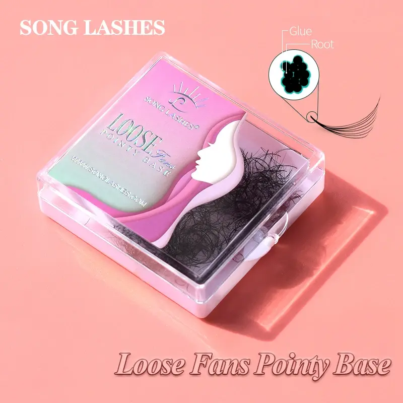 SONG LASHES 러시아 느슨한 팬, 얇은 볼륨, 미리 만든 뾰족한 베이스 속눈썹, 인조 속눈썹, 익스텐션 메이크업 도구
