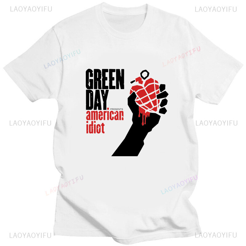 Футболка с надписью «зеленый день», «Американский идиот», «Крышка альбума», мужские и женские футболки большого размера, новинка, забавная уличная одежда, летняя Удобная футболка