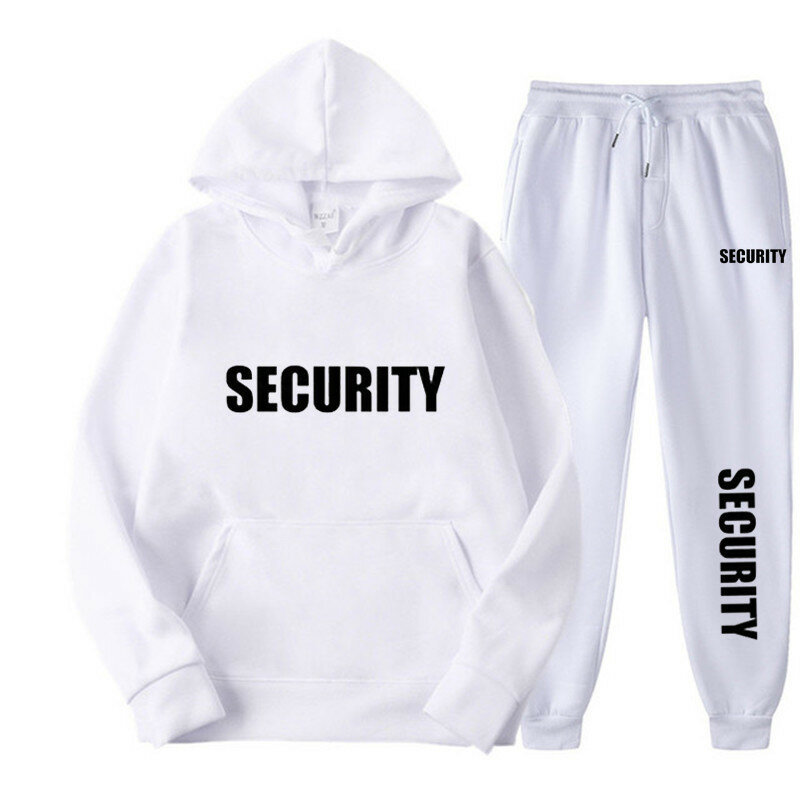 Four Seasons Security Unisex Fashion Harajuku Hoodie Sweatpants Hip Hop Set