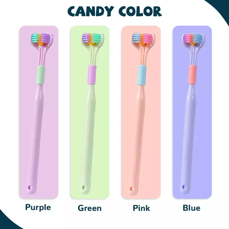 Three Sided Soft Hair Tooth Toothbrush Adult Toothbrush Ultra Fine Soft Bristle Oral Care Safety Teeth Brush for Oral Health Cle
