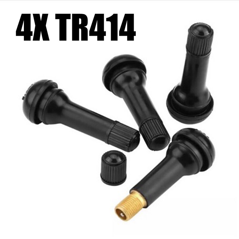 4Pcs Universal TR414 Snap-in Rubber Car Vacuum Tire Tubeless Tyre Valve Stems For Auto Motorcycle ATV Wheel Accessories