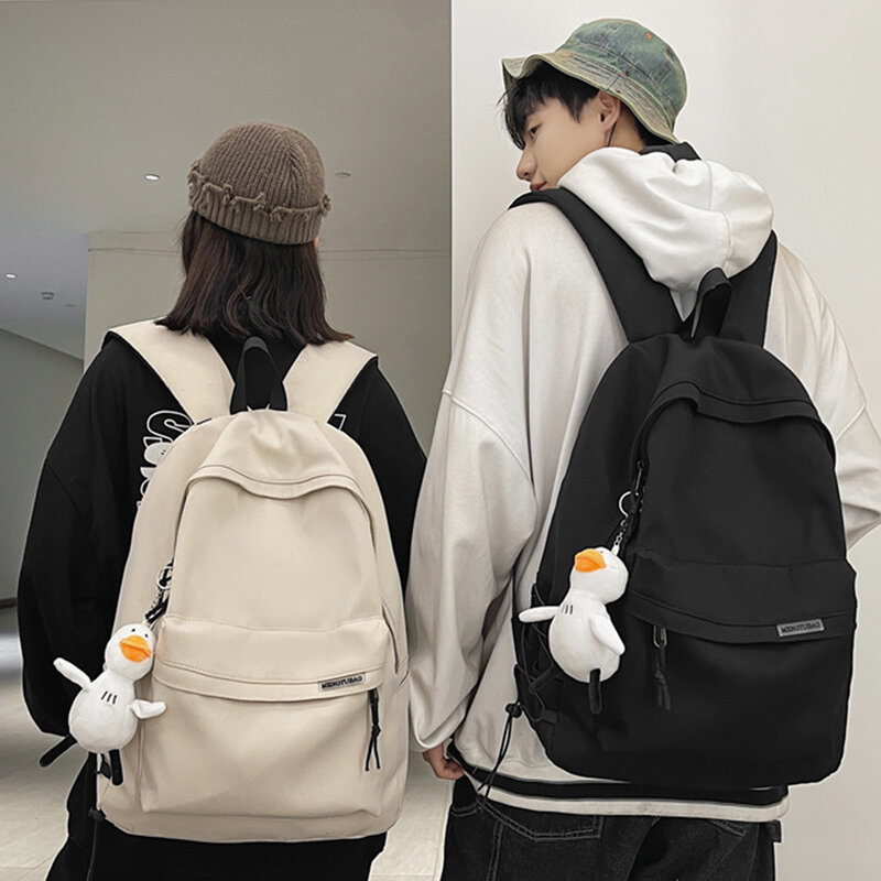Mochila de nylon impermeável para homens e mulheres, mochilas escolares simples, alta capacidade, casual viagem, feminino, meninas