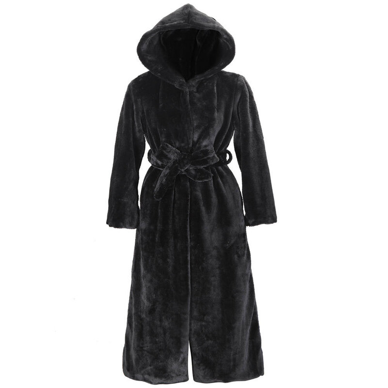 Casaco casual de pele de manga comprida feminino, jaqueta quente com capuz, tamanho grande, comprimento médio, monocromático, pele sintética, inverno, novo, 2022