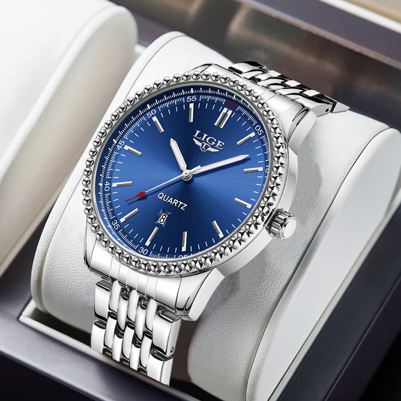 LIGE nowy modny zegarek męski Top marka luksusowe Casual Sport Luminous biznesowe zegarki kwarcowe dla mężczyzn wodoodporny zegarek z datownikiem + pudełko