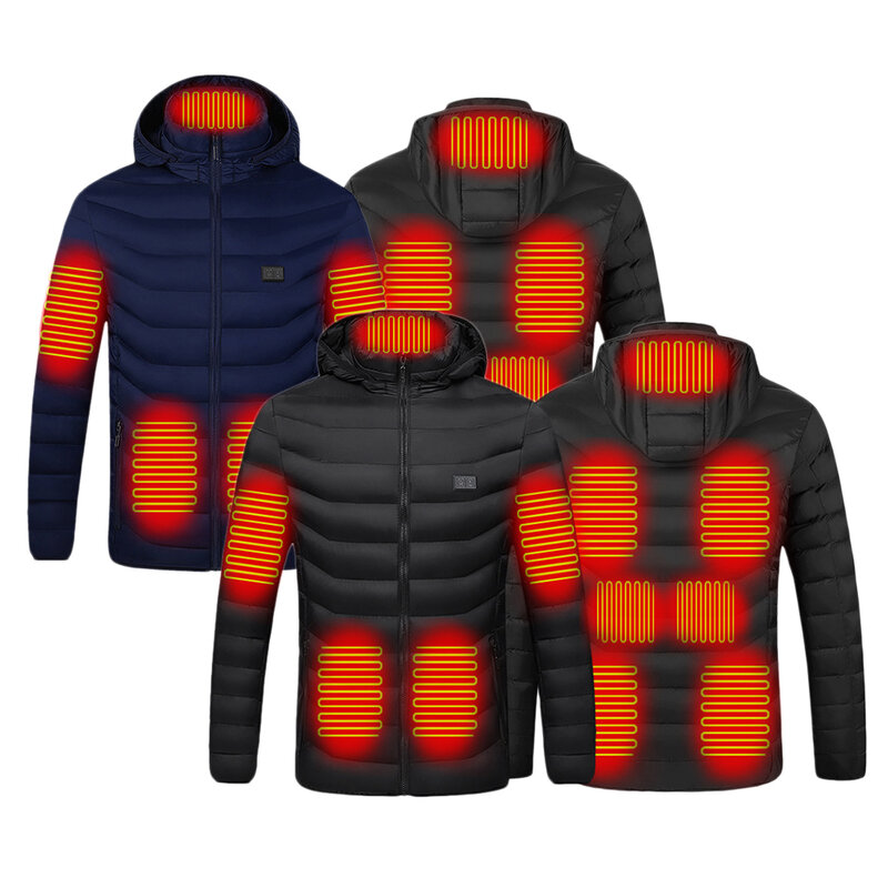 15 Areas Heated Jacket USB Men's Women's Winter Outdoor Electric Heating Jackets Warm Sports Thermal Coat Clothing Heatable Vest