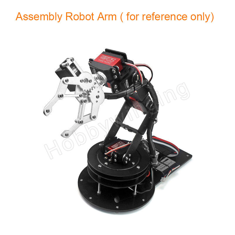 6 Dof Robot Metalen Legering Mechanische Arm Klem Klauw Beugel & Draaibare Stand Mount Kit Voor Arduino Robotonderwijs
