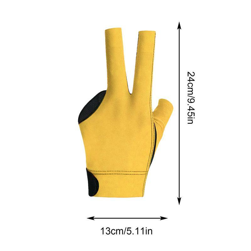 Guantes de billar con tres dedos, accesorio especial de alta elasticidad, antideslizante, transpirable, un solo dedo fino, transpirable