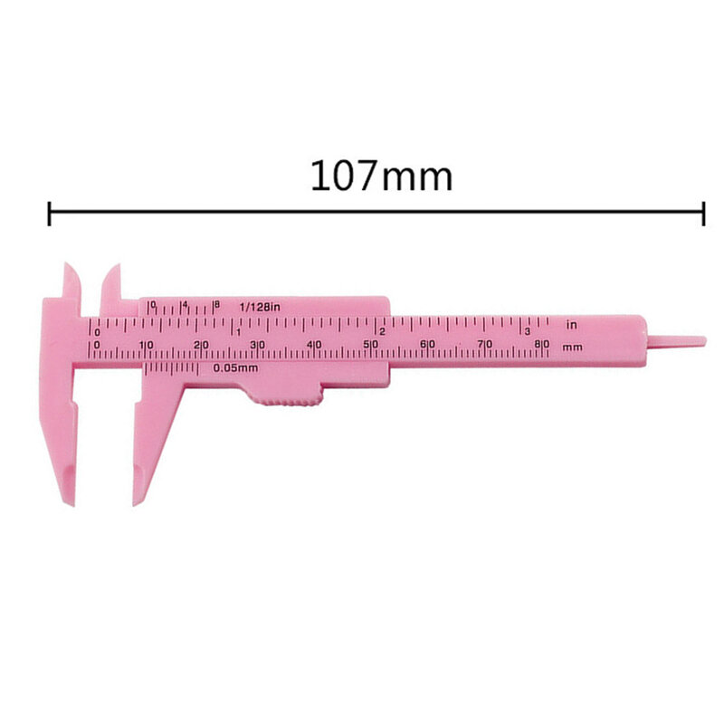 Vernier kaliper plastik 0-80mm, alat pengukur Diameter lubang, pengukur skala Vernier geser aturan ganda