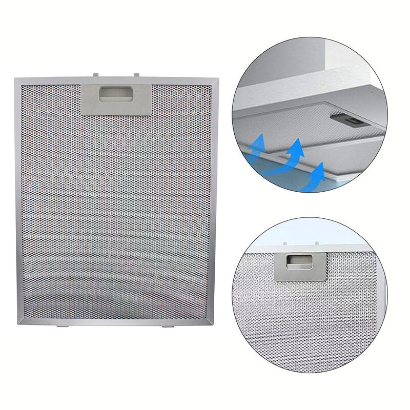 1 pz filtri per cappa aspiratore in rete metallica aspiratore di ventilazione filtro di sfiato cappa aspirante filtro antigrasso 346X256X9MM