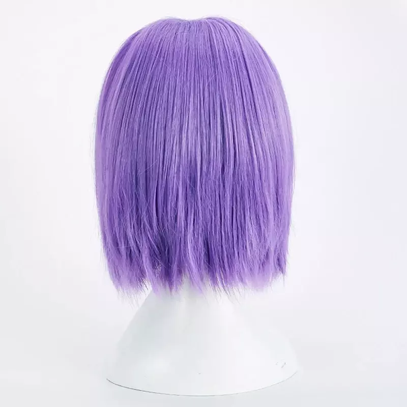 Парик для косплея унисекс короткие фиолетовые волосы, термостойкие синтетические парики, реквизит на Хэллоуин, новинка 2024