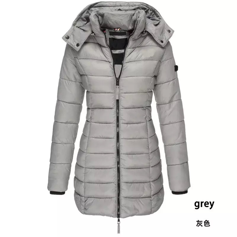 Winter Women's Long Hooded Cotton Down Jacket Coat Down Jacket Thickened Warm Jacket