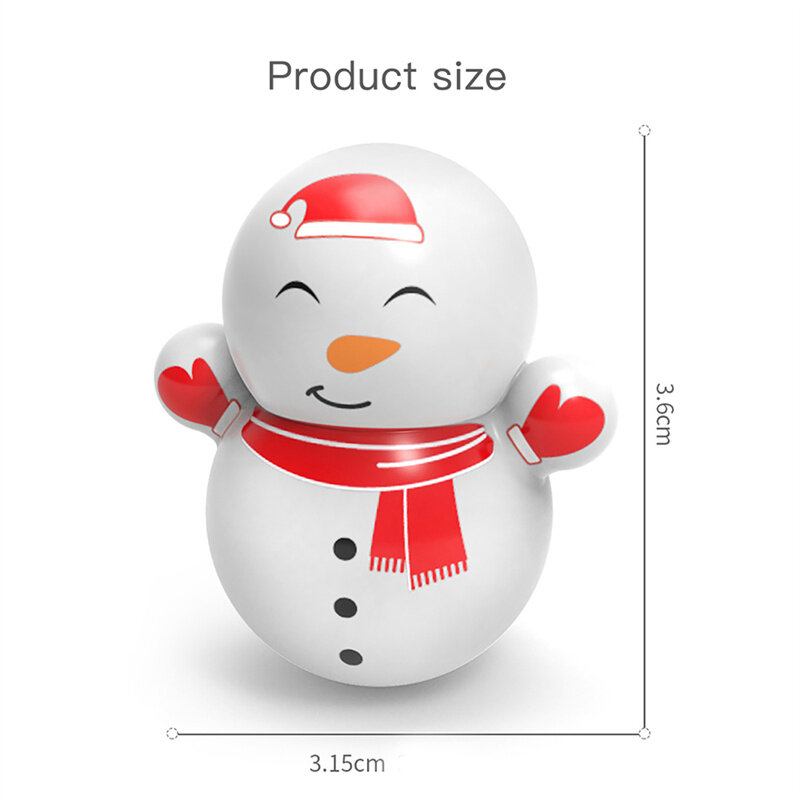20PCS  Fun Educational Toys Mini Tumbler Cartoon Snowman Penguin Tumbler Desktop Decompression Ornament Shaking Head Small Gift