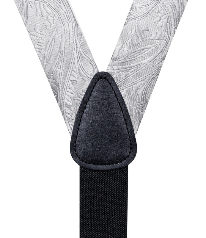 Einstellbar männer Elastische Hosenträger Hosenträger für Mann Hemd Decor 100% Seide Krawatte Bowtie Tasche Quadrat Mann Cuffins Set 3,5 cm Breite
