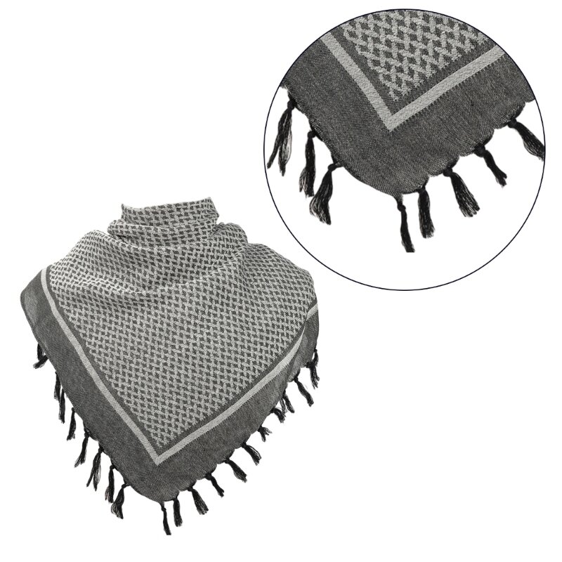 Mens Shemagh Scarves Keffiyeh Square Scarf with Tassels Thicken Arab Headscarf